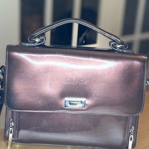 Beijo Shiny Plum Satchel